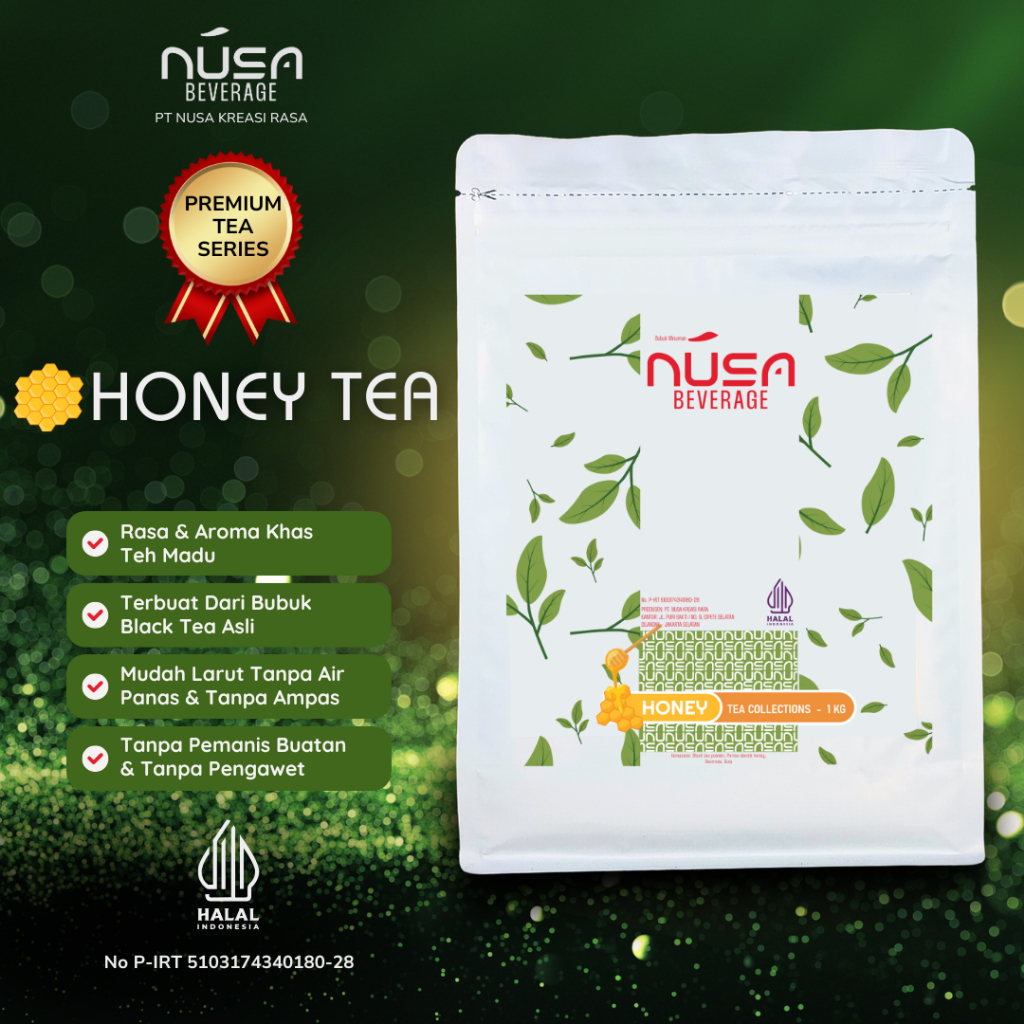 

NUSA BEVERAGE Honey Tea Premix Powder 1Kg Untuk Bisnis Dessert & Bakery & Cake