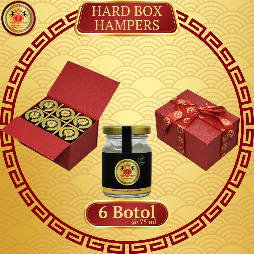 

Minuman Sarang Burung Walet Yan Wo | Lucky Bird Nest | 6 Botol @75 ml + Hard Box Hampers