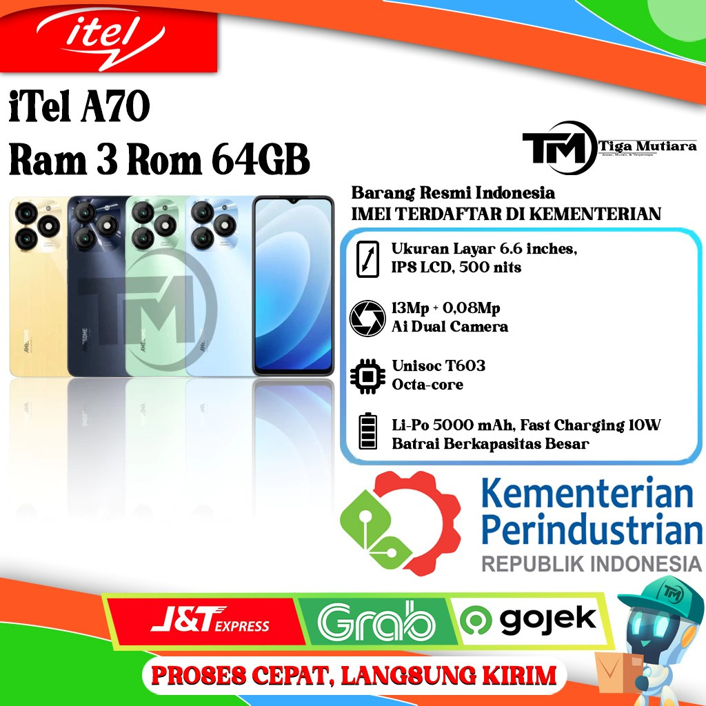 iTel A70 Ram 3/64GB | Ram 4/64GB | Ram 4/128GB | Ram 4/256GB