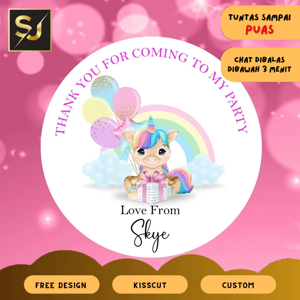 

Stiker Ulang Tahun Anak Sangjaya Sticker Ultah Custom Label Birthday Party Tepang Taun HBB Uk. Kecil