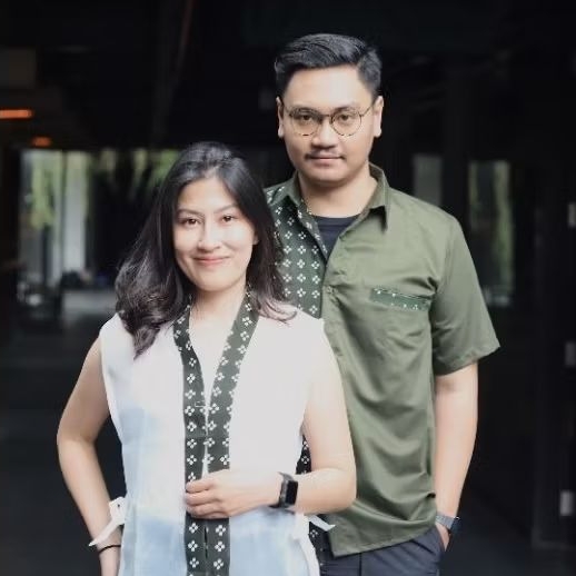 Shanaya Army Set Couple / Kemeja Pria / Outer Organza Batik Wanita