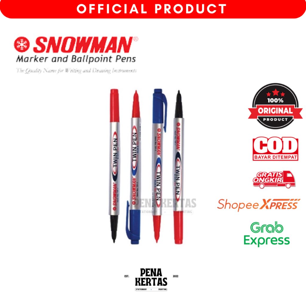 

Spidol Snowman TP-1 TWIN PEN 2in1- Satuan