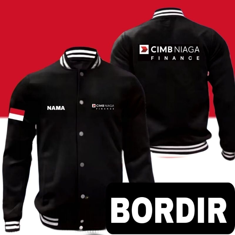 Jaket bordir CIMB niaga finance jaket CIMB niaga finance jaket varsity CIMB niaga finance jaket base