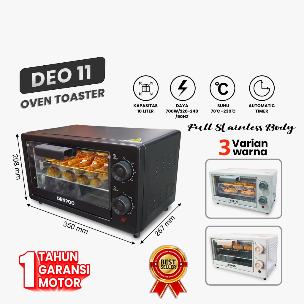 OVEN Denpoo Oven Toaster Pemanggang 10 Liter DEO 11 LOW WATT SNI OVEN DENPOO SNI