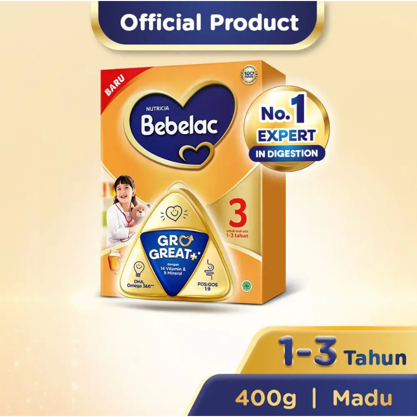 Bebelac 3 Susu Pertumbuhan Fos & Gos Madu 400 Gram