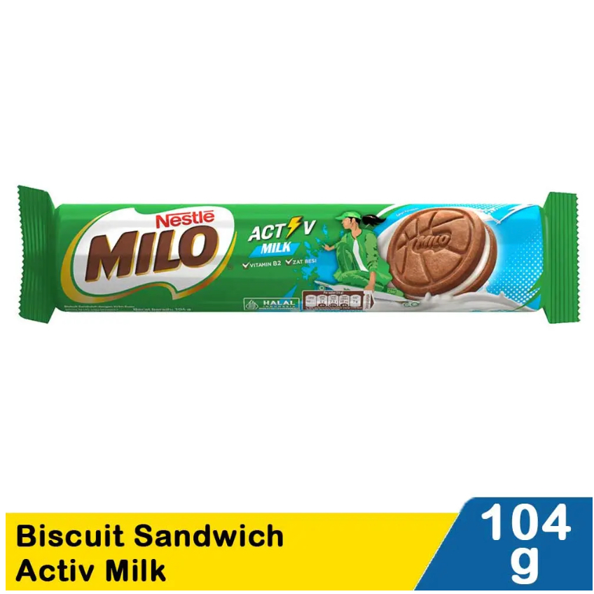 

Milo Biscuit Sandwich Activ Milk 104 Gram