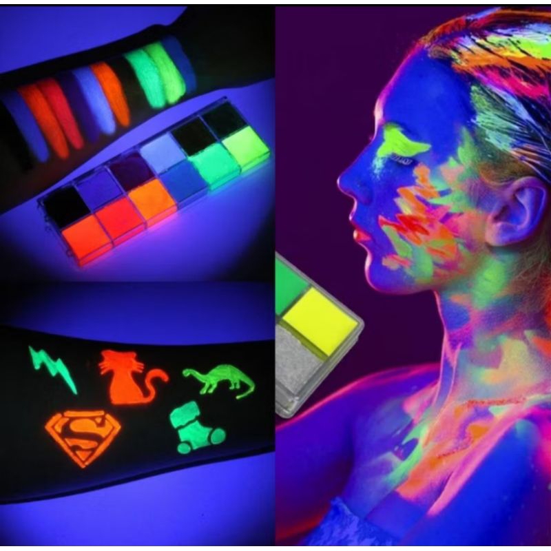 

FACE BODY PAINTING GLOW IN UV LIGHT