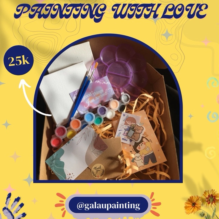 

Buruan Cek Paket Lukis Berdua Satu Set Lukis Paket Lukis Kanvas 1x1 cm Paket Lukis Murah Painting Kit Painting With Love by galaupainting
