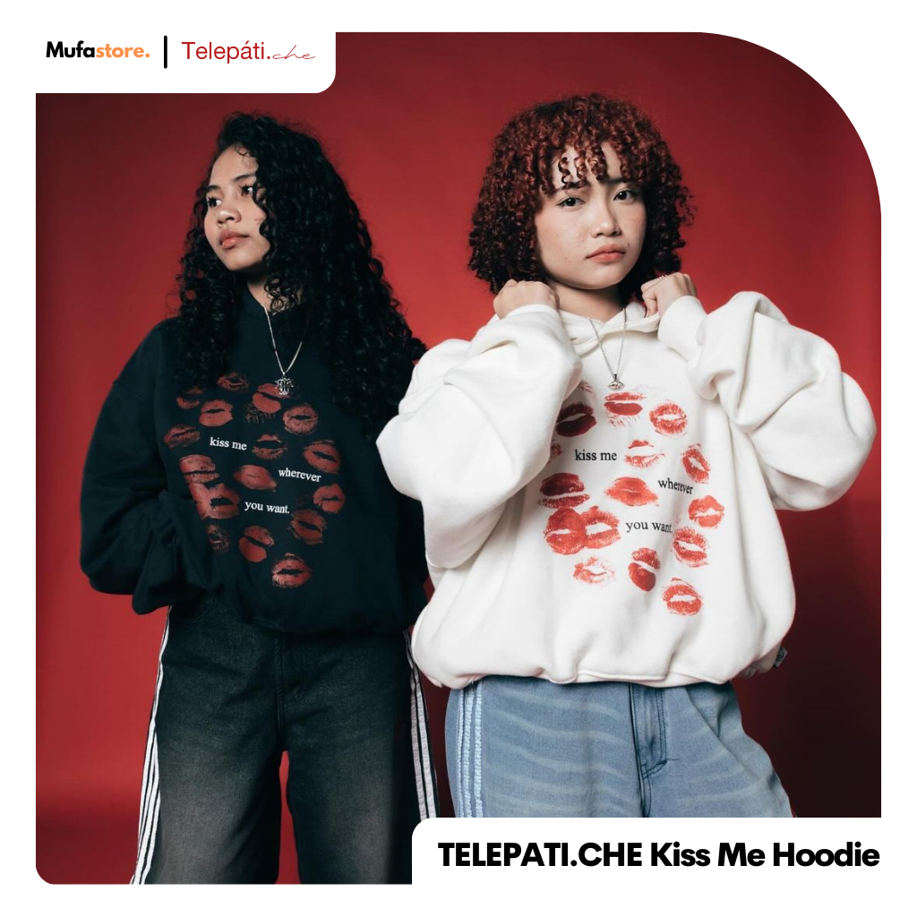 TELEPATI.CHE Hoodie Kiss Me Black/White | Telepati.che x Preface Hoodie | Limited Edition Original