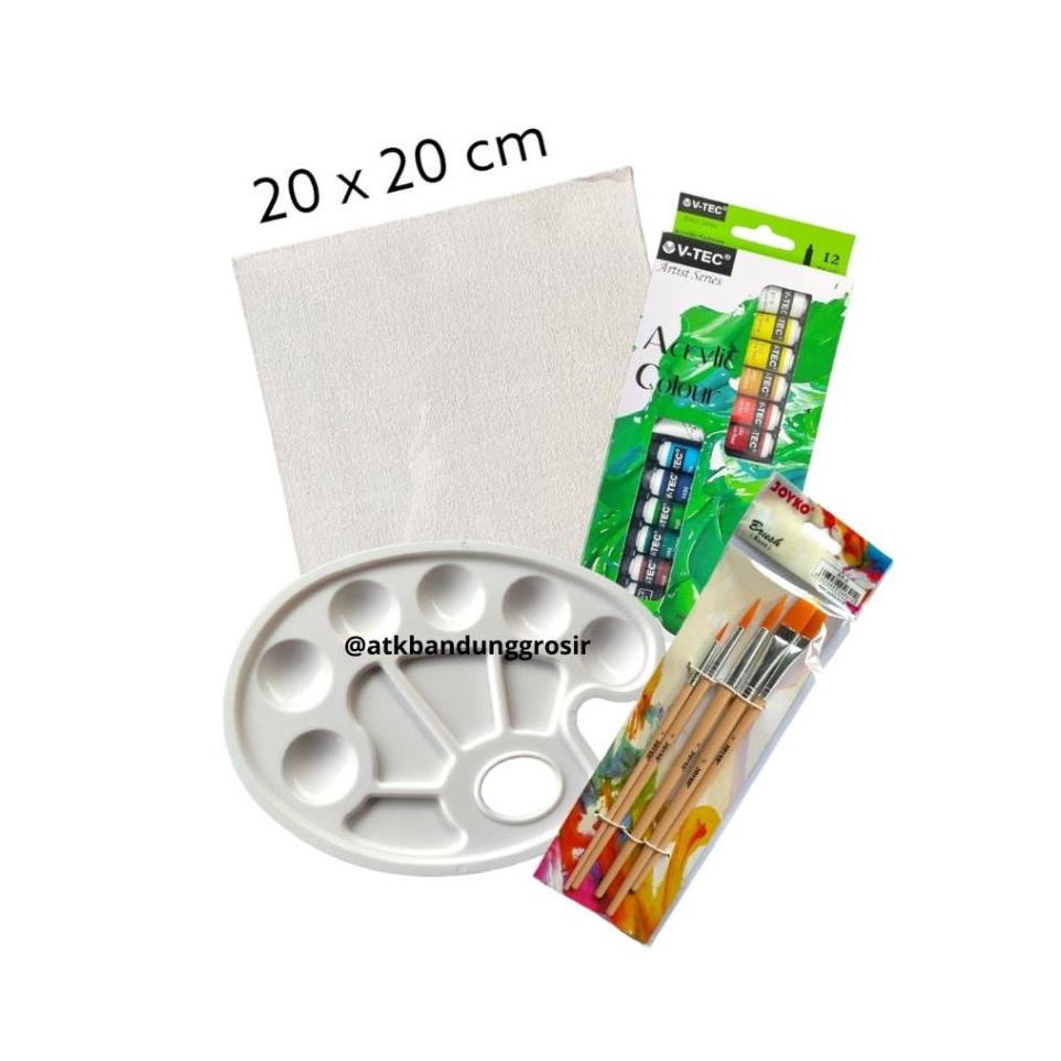 

Murah Trending Paket Melukis Lengkap Set 4 in 1 Set Kanvas 2x2 Kuas Palet dan Cat Acrylic Set