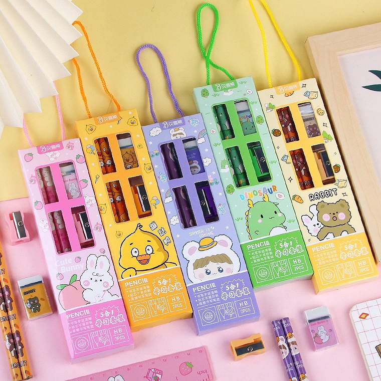 

Murah Untung GROSIR 3pcs set stationery paket alat tulis sekolah anak hadiah hampers kado lomba anak