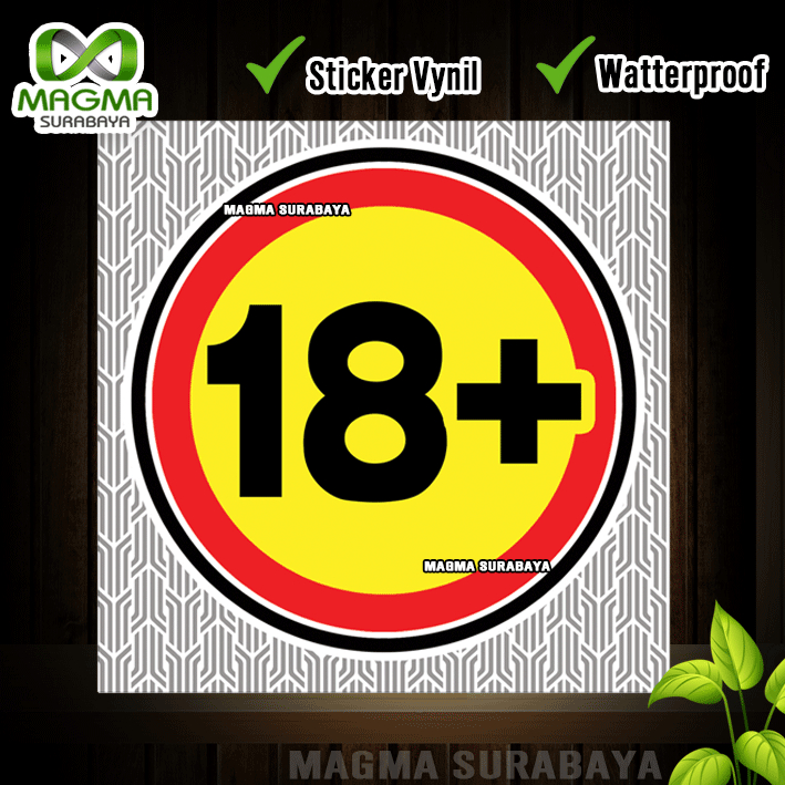 

Stiker 18 + stiker vinil laminasi glossy