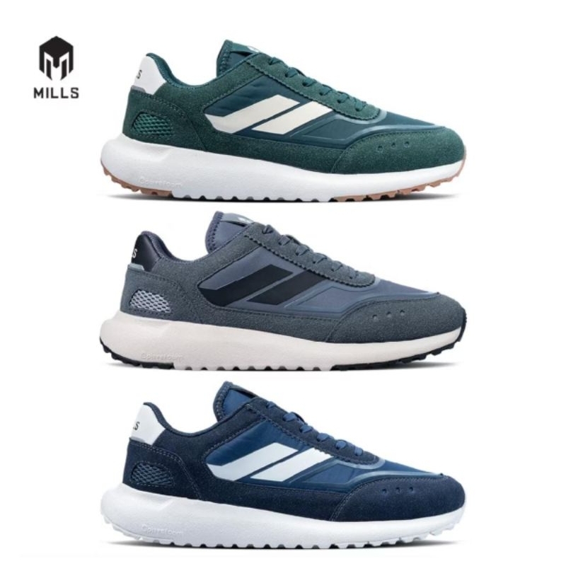 Mills –ULTRAS CLASICA-NAVY WHITE - Sepatu lari /Running /Trail Run / Basket /BTS Futsal Fo) otball C
