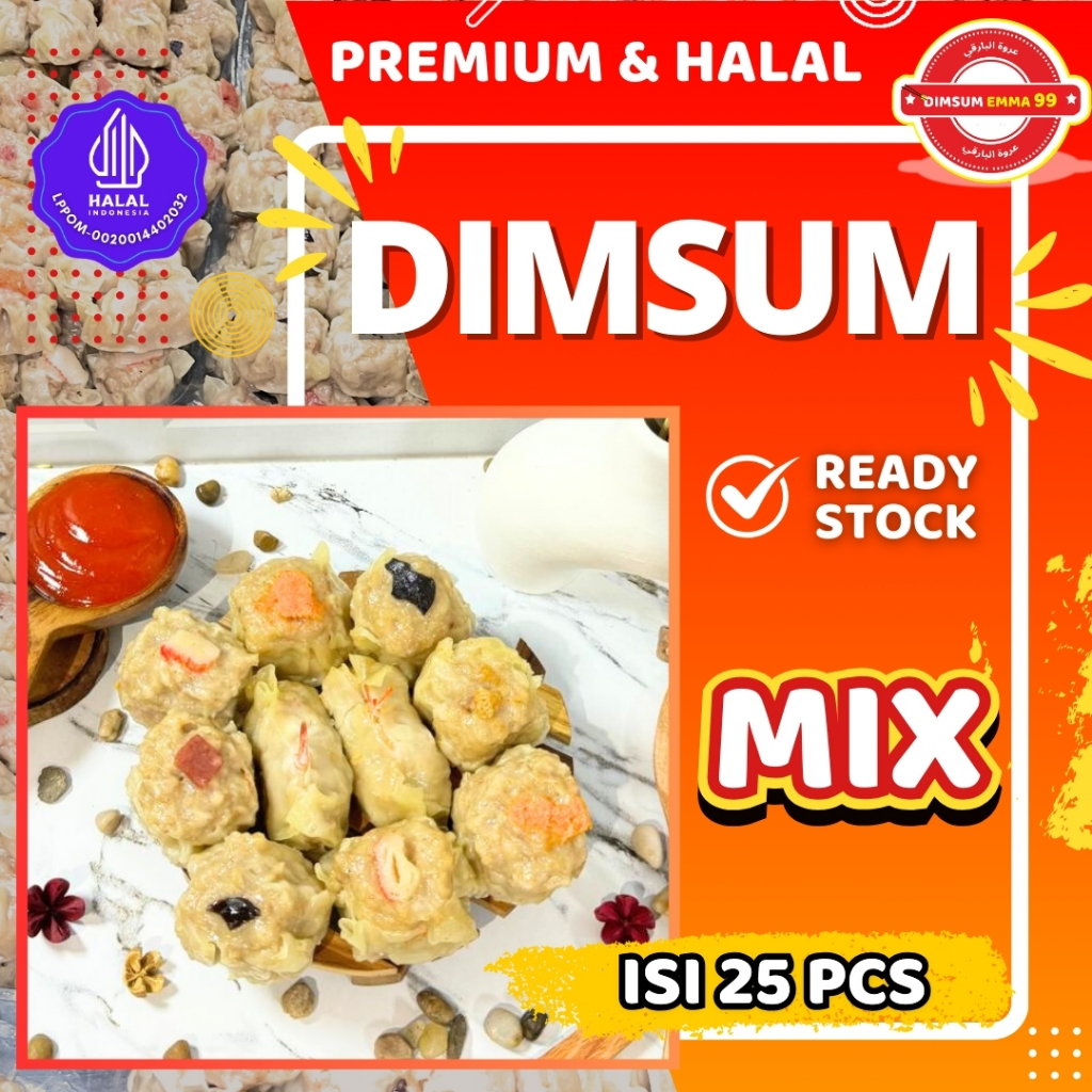 

Dimsum Ayam Frozen PREMIUM, Enak & HALAL Mix Toping isi 25 Free Saus Merah & Lada Hitam