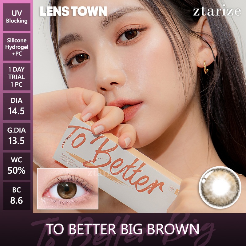ztarize - Ready Stock - Trial LENSTOWN To Better Big Brown 1 Day Daily Soft Contact Lens 1 Pc LENSTO