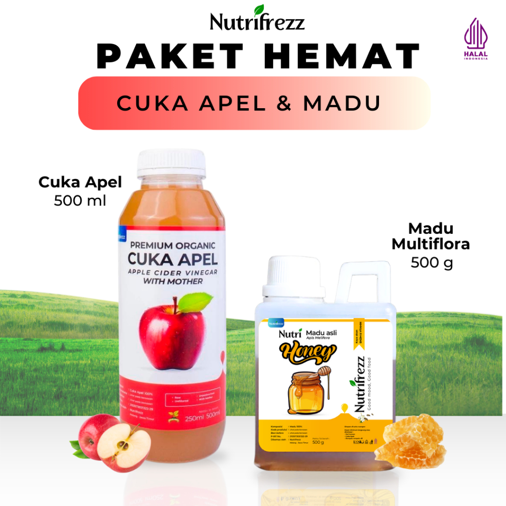 

Nutrifrezz Paket Bundling 2in1Cuka Apel Madu Multiflora 500ML