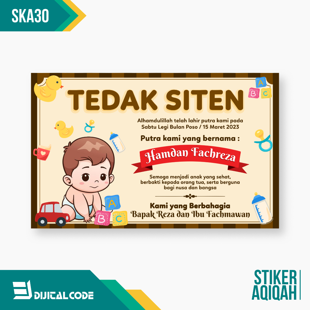 

SKA30 Stiker Label Syukuran Aqiqah Kelahiran Anak