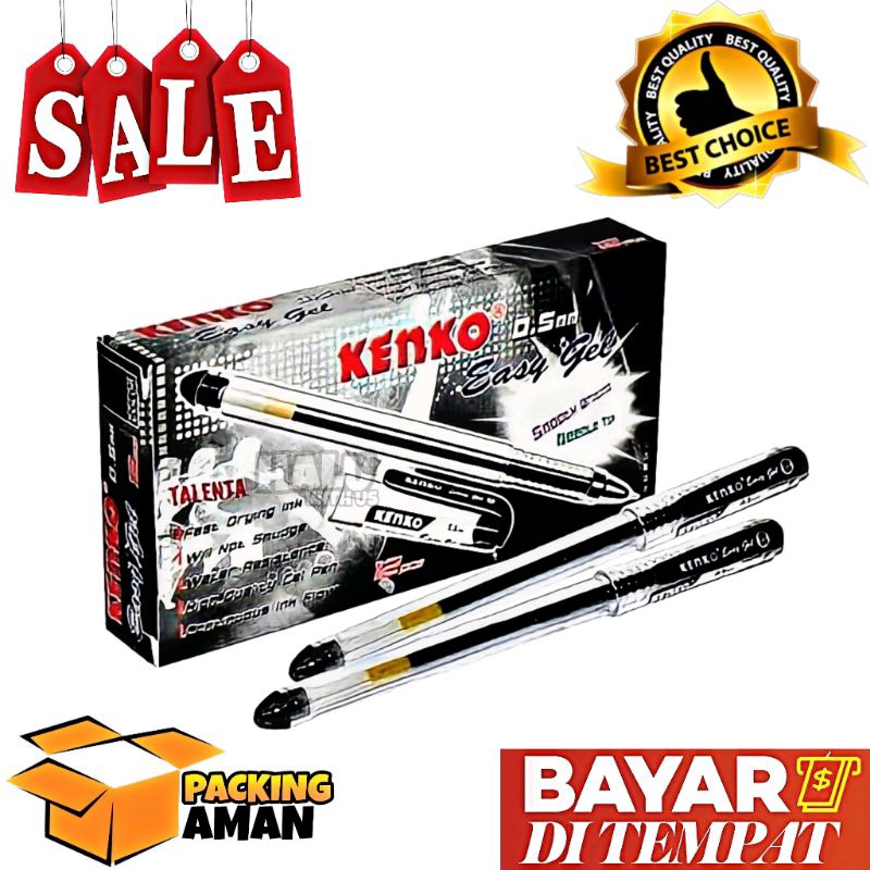 

Pulpen / Pena / Pen / Bolpen Kenko Easy Gel 0.5mm Hitam harga tertera isi 3 pcs