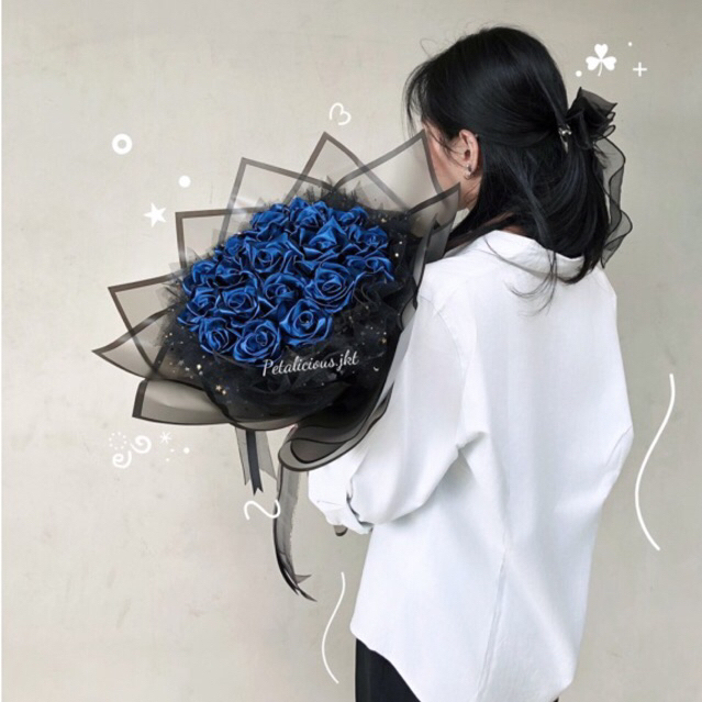 Buket bunga pita satin custom warna