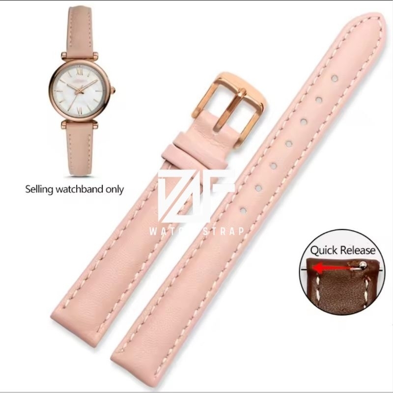 DAF Watch Strap Handmade Strap tali jam tangan kulit asli PINK / SOFT PINK 18mm 18 mm QUICK RELEASE 