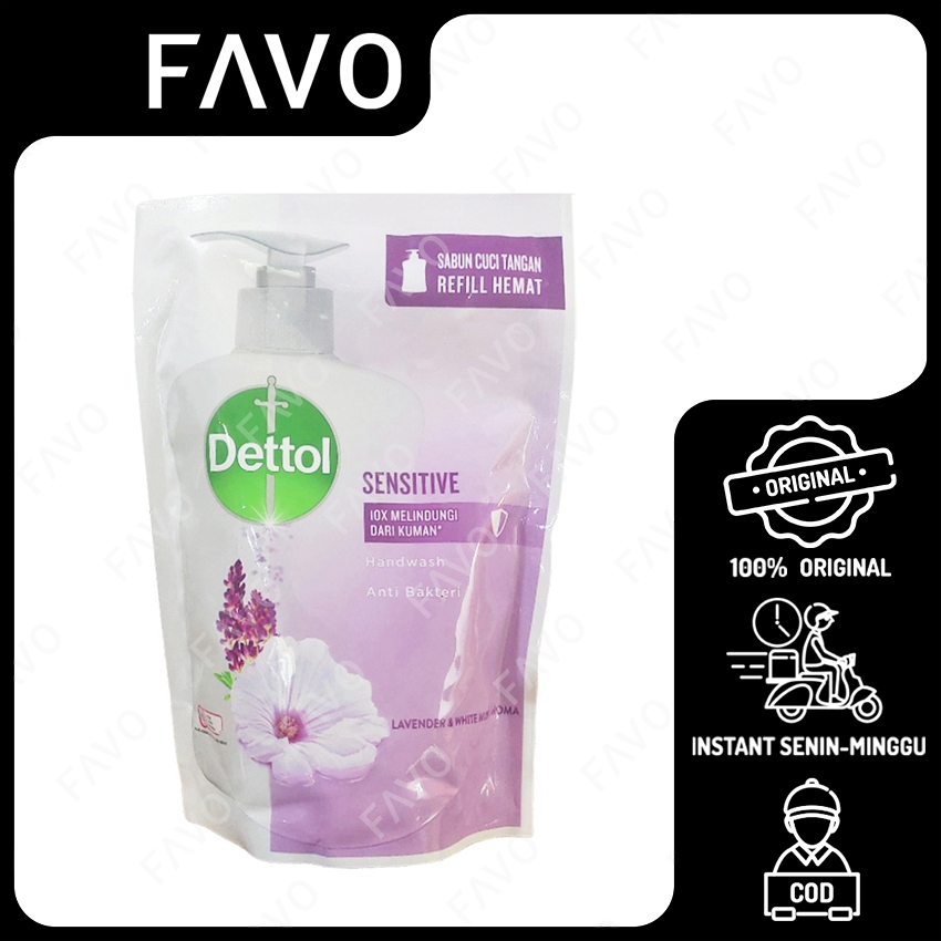 Hand Wash Dettol Sensitive Pouch - 200 gr - Sabun Cuci Tangan