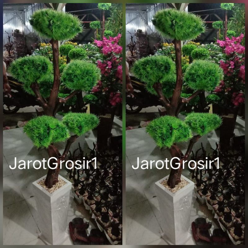 POHON BONSAI PLASTIK + POT DAN BATU // BONSAI PINUS PLASTIK // BONSAI BOLA BOLA // BONSAI ARTIFICIAL