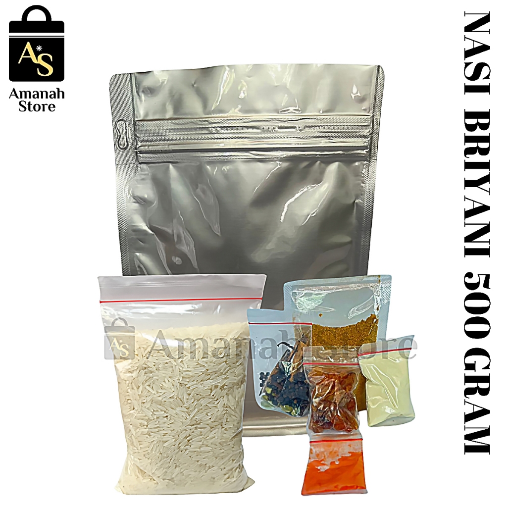 

Nasi Briyani 500 gram Bumbu Instan Masakan Arab ( 5-6 porsi ) Paket Bumbu Dan Beras Nasi Biryani