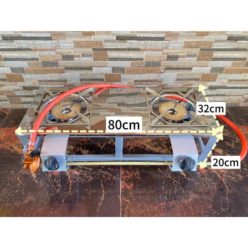 KOMPOR GAS RAKITAN API BESAR 2 TUNGKU RINAI RANGKA SEDANG