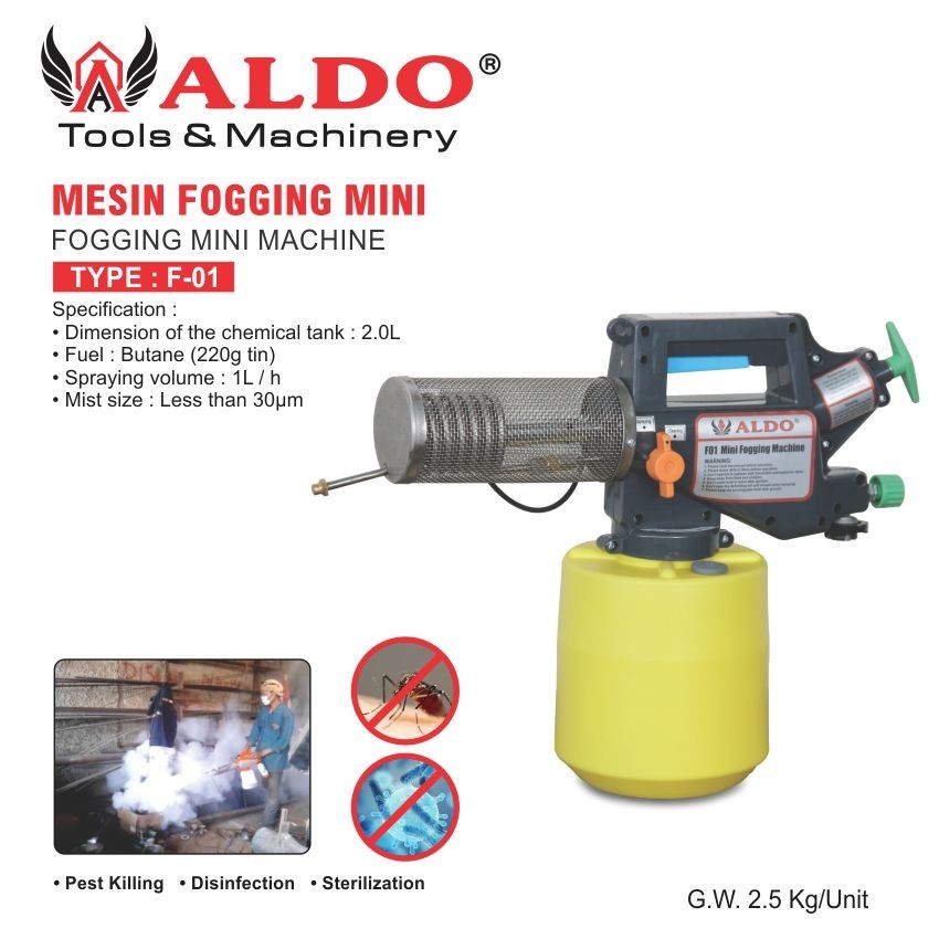 MESIN FOGGING MINI F-01 / F01 FOGGING MINI MACHINE / ALAT SEMPROT NYAMUK / MESIN FOGGER MERK ALDO