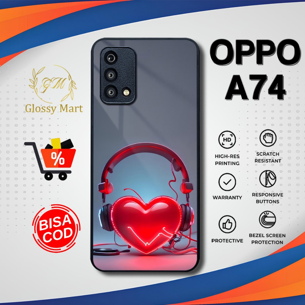 Case Oppo A74 4G Terbaru Headset Cute Casing Oppo A74 4G Softcase Hardcase glossy Kesing Terlaris