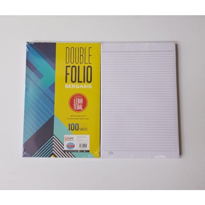 

Double folio garis / folio gris isi 100 merk SIDU