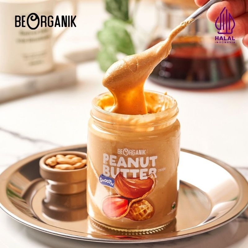 

BEORGANIK SMOOTH PEANUT BUTTER - (Unsweetened, Gluten Free, Vegan) - SELAI KACANG