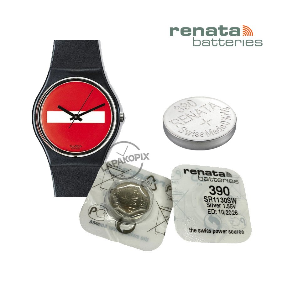 Baterai Renata 390 untuk Swatch GB176 Original Batre SR1130SW Batu Battery 1.55V Silver Oxide