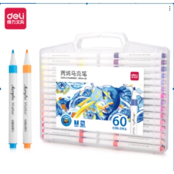 Deli Spidol Akrilik 60 Warna / Acrylic Marker 60 Colors HM108