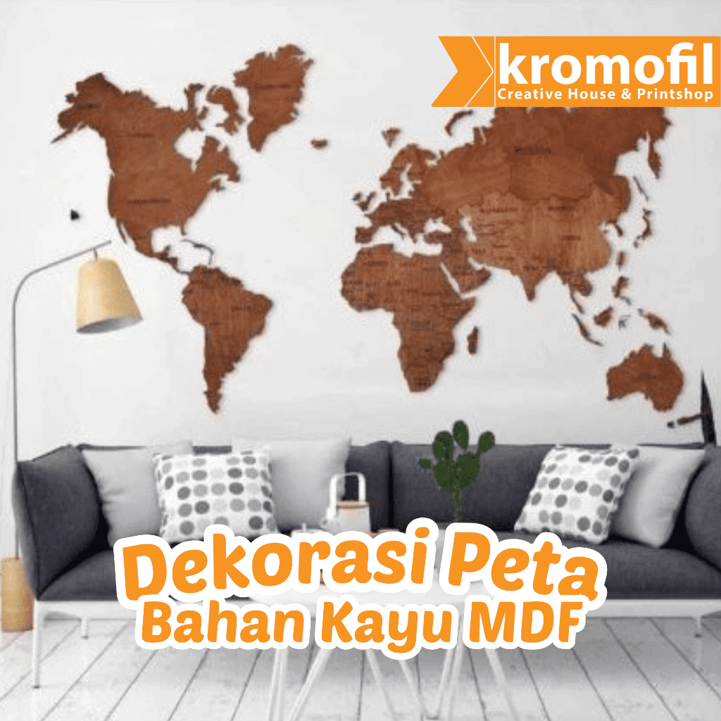Peta Dunia Kayu / Hiasan Dinding Peta / World Maps /Wooden World Map/ Dekorasi Dinding - L, XL