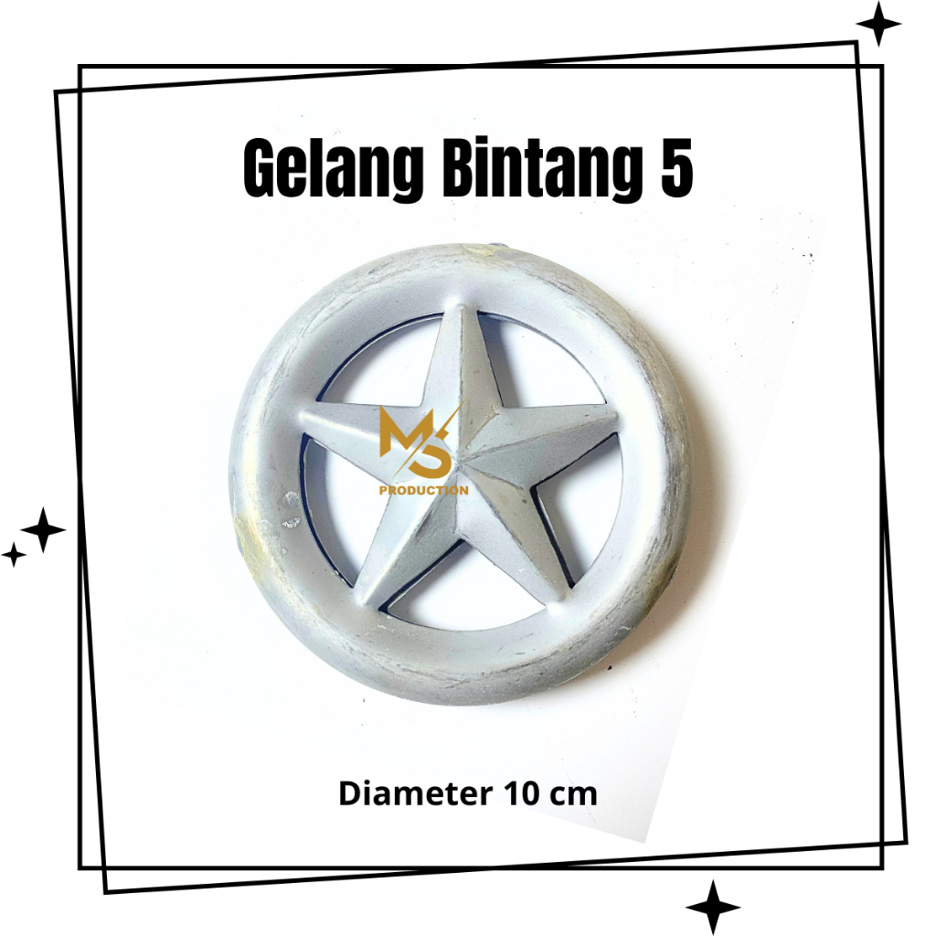 Gelang Bintang 5 Tampilan 2 Muka Tralis Kanopi Railing Tangga Ring Besi Aksesoris Ornamen Pagar Besi