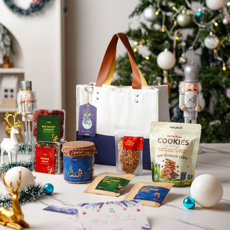 

Hampers Natal / Christmas Hampers / Parcel Natal - PREMIUM CANVAS BAG - SET HOLIDAY - LUCKYBITE