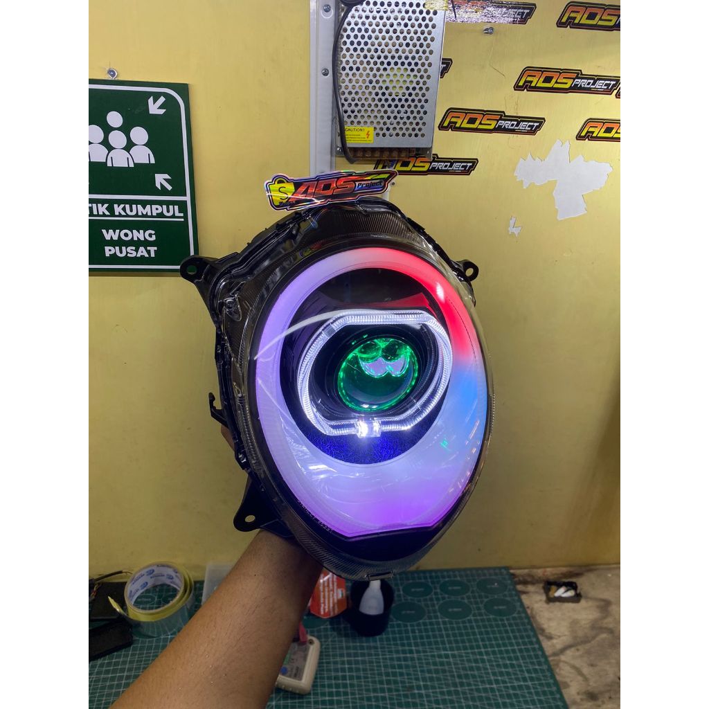 LAMPU BILED SCOOPY 2021 AES TURBO ALIS RGB