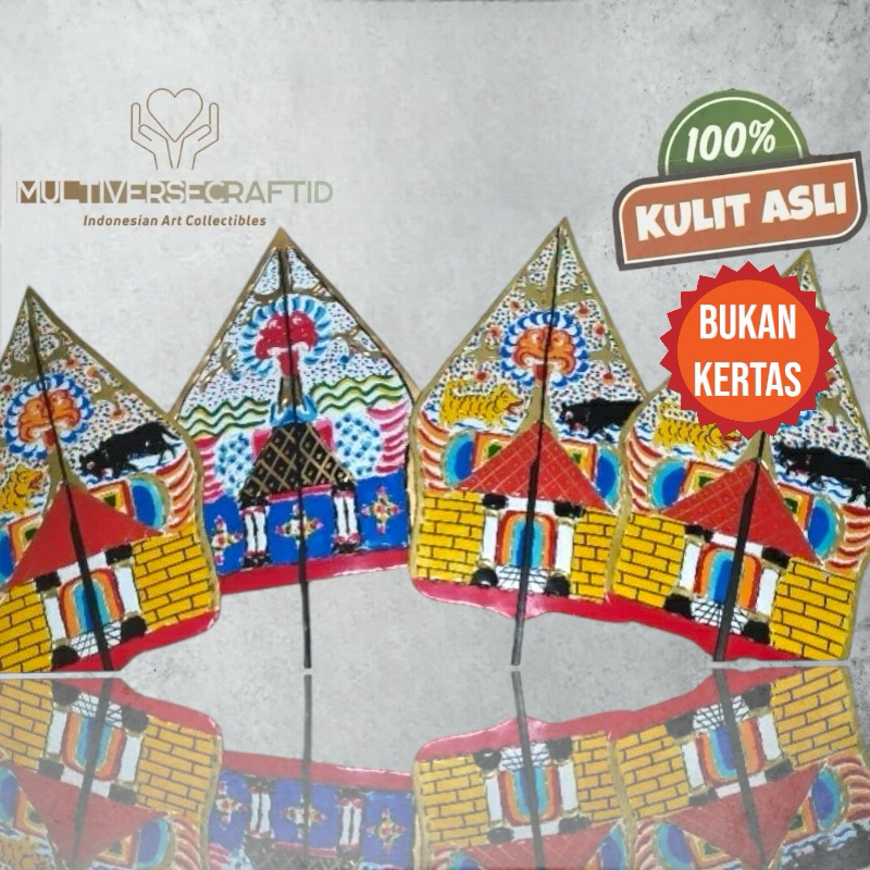 MULTIVERSECRAFTID Wayang Mainan Anak Kayon Gunungan Gunung Ukuran 45cm Dari Kulit Asli Premium