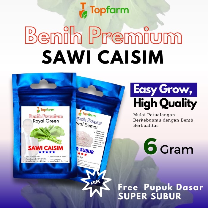 Benih Topfarm / Benih Sawi Caisim Super / Benih Sawi Caisim Superlebat / Benih Sawi Caisim Terbaik /
