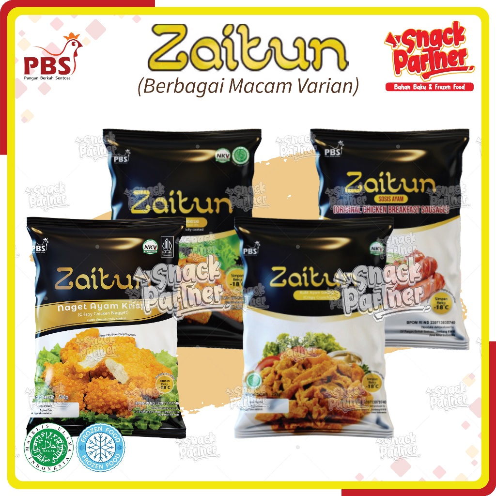 

ZAITUN | FROZEN FOOD PBS - Crispy Chicken Nugget Nuget Naget Ayam Stick Stikie Cheese Keju Bubble Crumb Crumble Kulit Sosis Breakfast Mini Salam