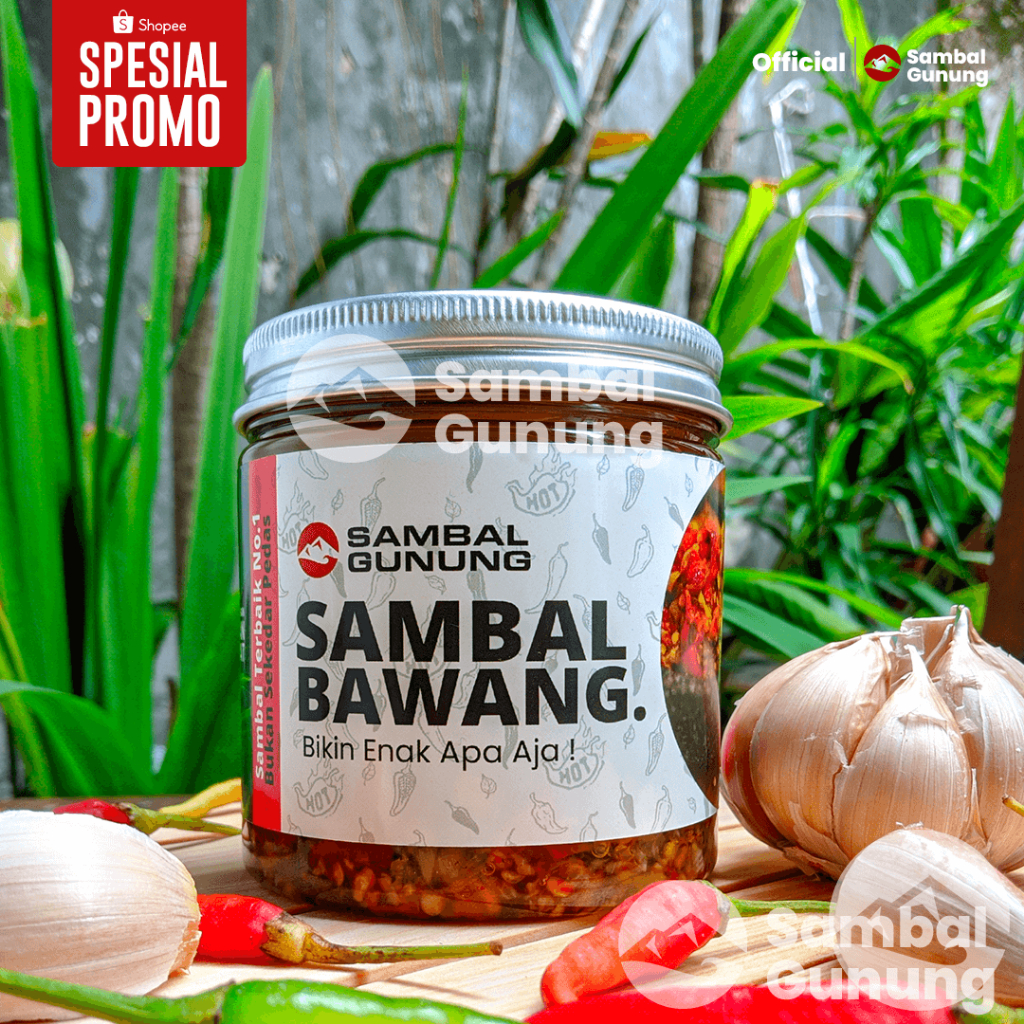 

Sambal Gunung - Sambal Bawang 250 Gram , Kualitas Rasa No. 1, Pedes Gurih Seimbang, Bikin Nagih