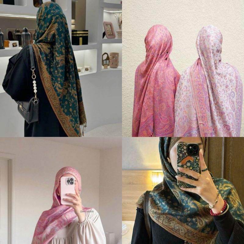 Pashmina Cashmere motif scarf shawl Turki