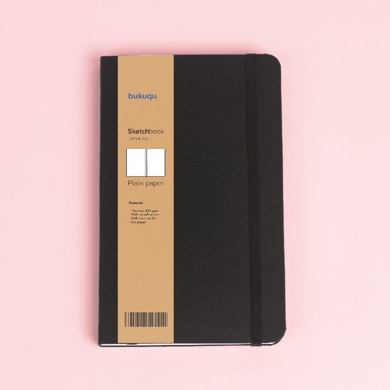 

New Arrival bukuqu Sketchbook A5 2 gsm Hardcover Portrait Notebook gambar Lukis Cat Air tebal