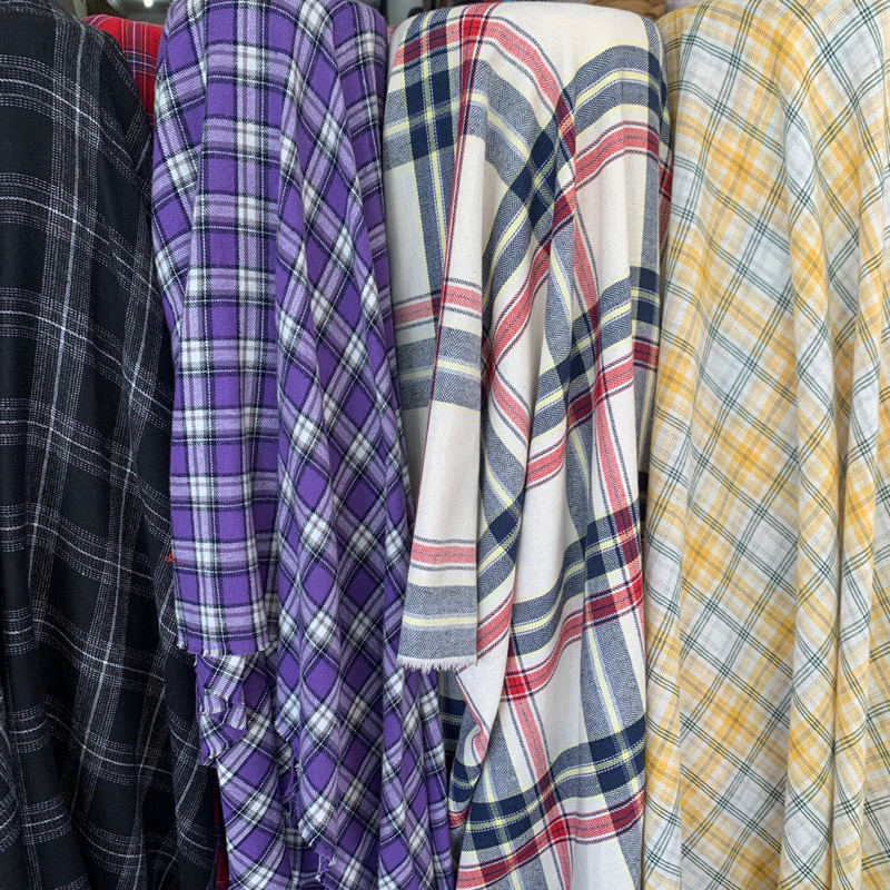 kain katun flanel - kain flanel kotak-kotak - kain flanel kemeja fashion - kain flanel premium