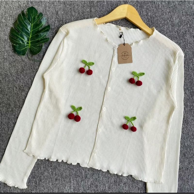 Sweater Rajut Knit Premium Jaket Wanita Outer Berkancing Baju luaran Atasan Muslimah Cardigan Cropti