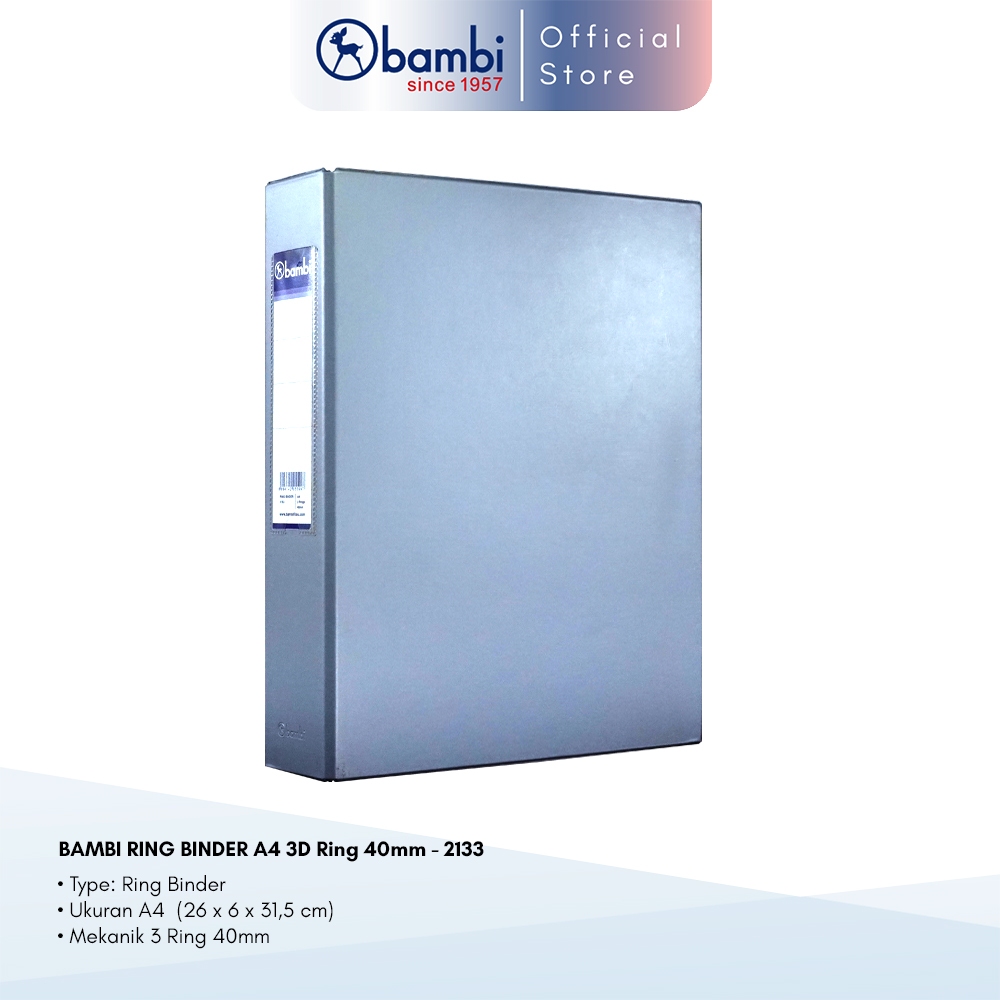 

Bambi Ring Binder A4 3 Ring Type D All Color Jumbo Size 40 mm Original