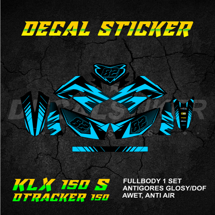 DECAL STIKER KLX DTX 150 (007) DEKAL STICKER KLX S L DTRACKER LAMA OLD FULLBODY 2009 2010 2011 2012 