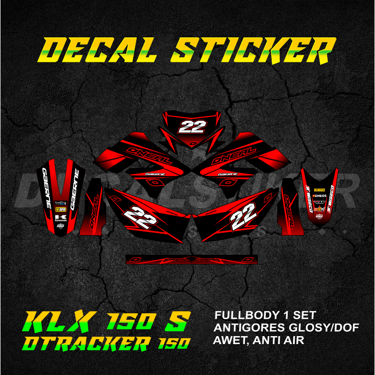 DECAL STIKER KLX DTX 150 (008) DEKAL STICKER KLX S L DTRACKER LAMA OLD FULLBODY 2009 2010 2011 2012 