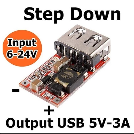 Kit Step Down Pengganti KIS3R33S DC-DC IN 5-24v Out 5v3A Module Modul Penurun Tegangan Charger Hp